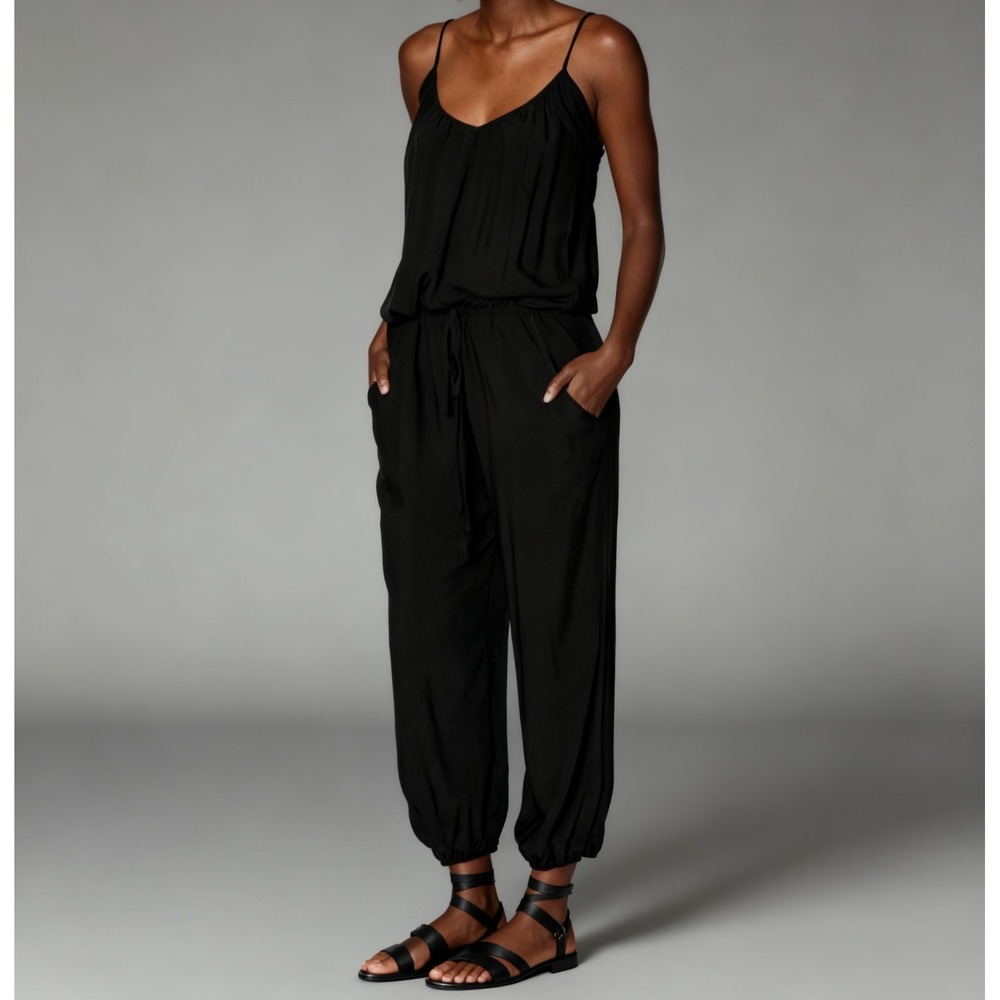 TYSA Claudette Jumpsuit Boho Minimalist Resort Wear Black size 0 / XS